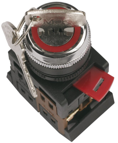 Переключатель АKS-22 черный с ключом на 2 положения I-O NO+NC GENERICA