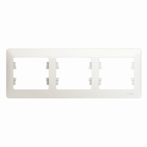 Рамка 3-постовая горизонтальная, ПЕРЛАМУТР GLOSSA