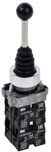 Джойстик LA167-PA14 на 4 положения 4з с фиксацией черный IEK