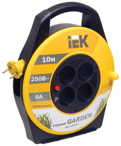 Катушка УК10 4 места без заземления с термозащитой 2х0,75мм2 "Garden" 10м IEK