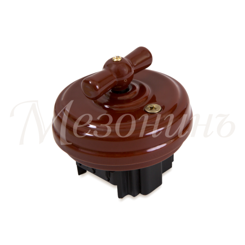 Выключатель 4-х позиционный 2кл без подъемной рамки, Коричневый, МезонинЪ