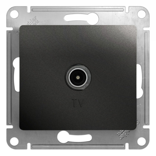 Розетка TV оконечная 1DB, механизм, Антрацит GLOSSA