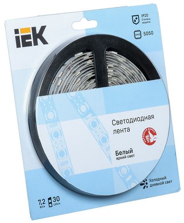 Светодиодная лента 5м  блистер  LSR-5050W30-7,2-IP20-12V IEK