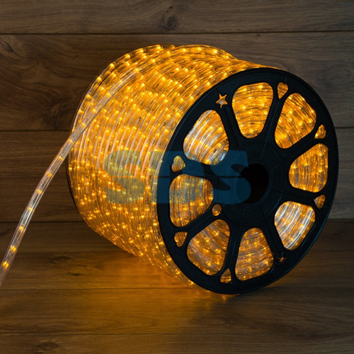 Дюралайт LED трехжильный 230В 13мм 36 LED/м ЖЕЛТЫЙ свечение с динамикой модуль 4м бухта 100м NEON-NI