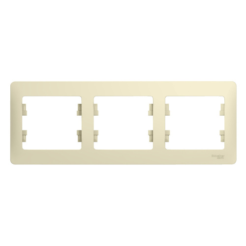 Рамка 3-постовая горизонтальная, БЕЖЕВЫЙ GLOSSA