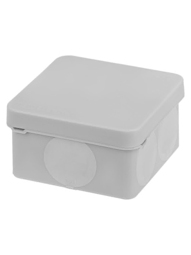 Распаячная коробка, двухкомпонентная, ОП 70х70х40 мм, IP66, 6 вх., серая, инд. штрихкод TDM