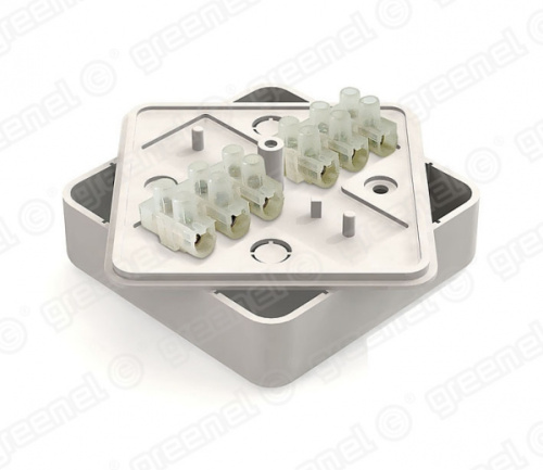 Коробка распаячная 75х75х20 IP40 для наружного монтажа с клеммной колодкой цвет белый