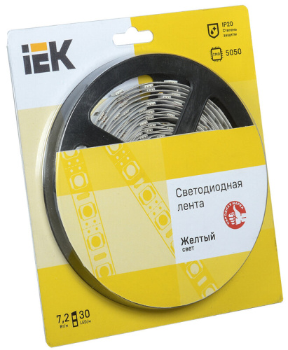 Светодиодная лента 5м  блистер  LSR-5050Y30-7,2-IP20-12V IEK