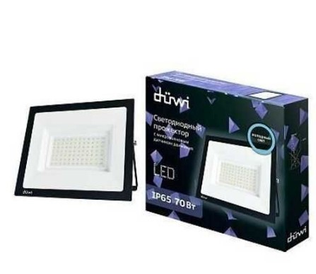 Прожектор светодиодный уличный LED 70ВТ СДО-70 с датчиками движения и освещенности 4900Лм 6500К 230В