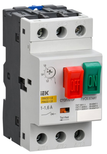 Пускатель ПРК32-1,6 In=1,6А Ir=1-1,6А Ue 660В MASTER IEK