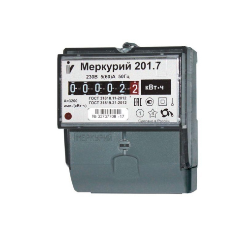 Счетчик Меркурий 201.7 5(60)А кл.т.1