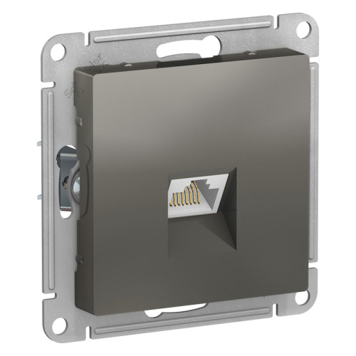 Розетка компьютерная RJ45, кат. 5E, механизм, СТАЛЬ