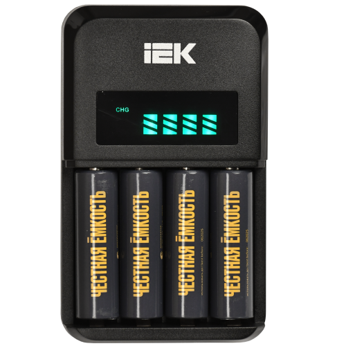 Устройство зарядное для 1-4 NiMH/CD аккумуляторов AA/AAA автоматическое 1800мА с LCD дисплеем IEK