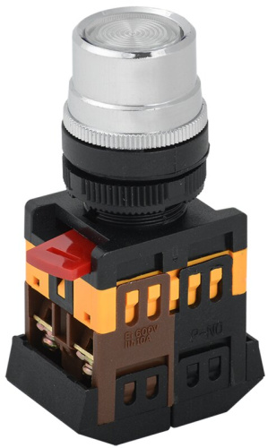 Кнопка ABLF-22 прозрачный d22мм неон/240В 1з+1р ИЭК