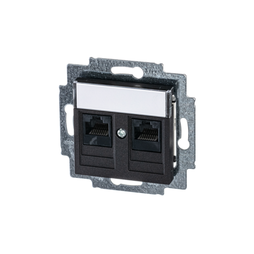 Розетка 2хRJ45 5e, Levit, антрацит