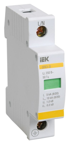 Ограничитель импульсного перенапряжения ОПС1-C 1P In=20кА Un=400В Im=40кА KARAT IEK