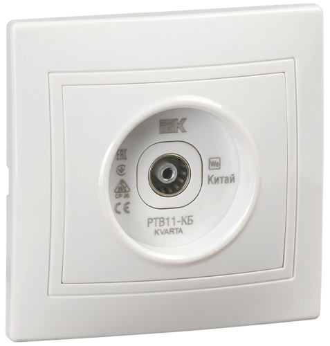 Розетка TV проходная РТВ11-КБ белый KVARTA GENERICA