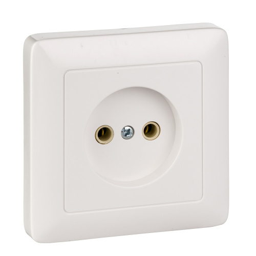 Розетка С/У без заземления без шторок 10А, 250В, БЕЛЫЙ ХИТ