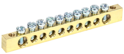 Шина PEN "земля-ноль" 6х9мм 22/2 (22групп/крепеж по краям) IEK