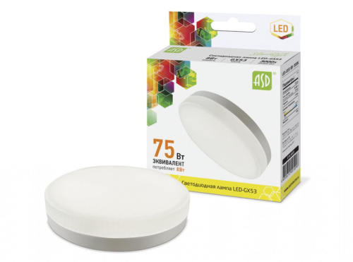 Лампа светодиодная LED-GX53-standard 8Вт 230В 3000К 640Лм  ASD