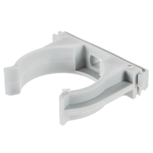 Держатель с защелкой 20мм серый для жесткой и гибкой трубы RAL7035 клипса