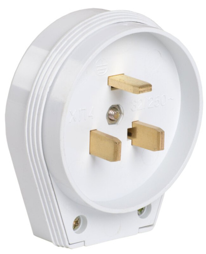 ВПпл10-01-Ст Вилка разборная для плиты с заземлением 32А белая IEK