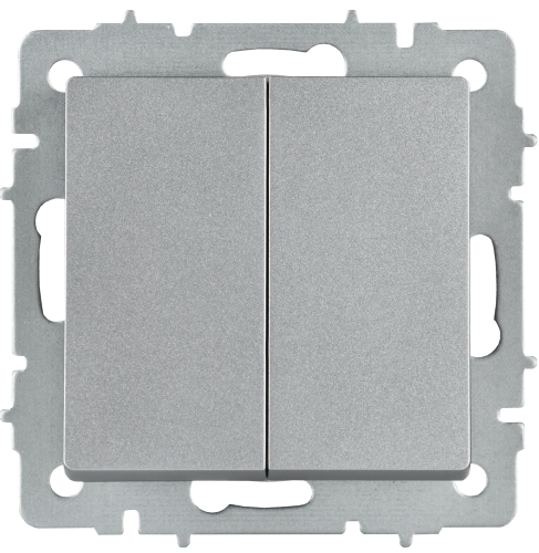 Выключатель 2-клавишный перекрестный 10А ВС10-2-3-БрА алюминий BRITE IEK