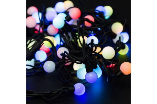 Гирлянда Шарики Ø25мм, 5м, темно-зеленый ПВХ, 25 диодов, цвет RGB