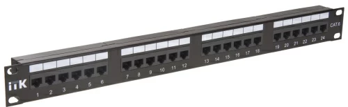 1U патч-панель кат.6 UTP, 24 порта (Dual) ITK