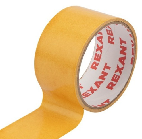Двухсторонний скотч, полипропиленовая основа, 48мм, ролик 5м REXANT