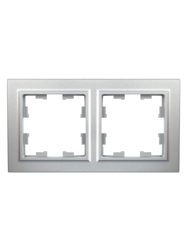 Рамка 2-местная РУ-2-БрА алюминий BRITE IEK