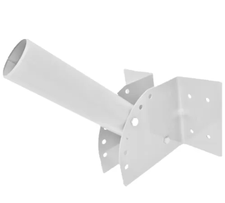 Кронштейн настенный регулируемый угол наклона диаметр трубы 45мм белый для уличного светильника