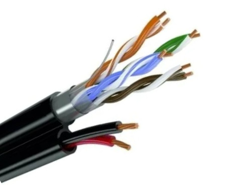 Кабель-мульти FTR 2PR  2х0,75мм 200м, видео черный 
