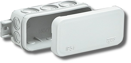 Коробка распределительная ОП 43х80х35мм 10 вводов IP54 бел.Ruvinil