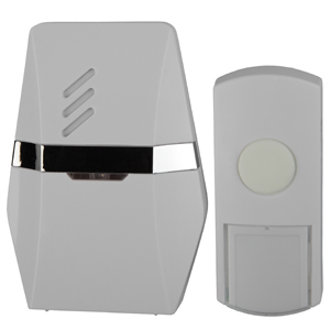 Звонок дверной ЭРА C81 беспроводной белый с серебристым 25 мелодий