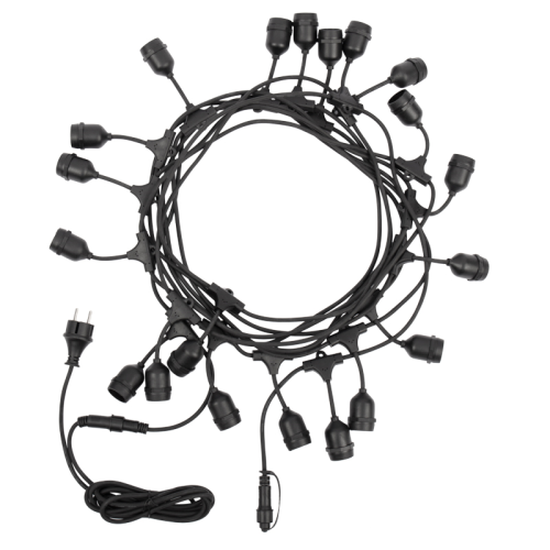 Белт-Лайт 10м, черный каучук, шаг 50см, 20 подвесных патронов, IP44