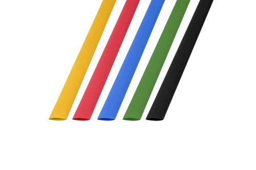 Набор термоусаживаемых трубок ТУТ нг 8,0/4,0мм, пять цветов, упаковка 50 шт. по 1м REXANT