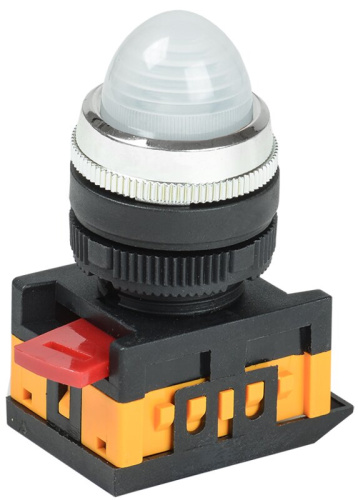 Лампа AL-22 сигнальная d22мм белый неон/240В цилиндр GENERICA