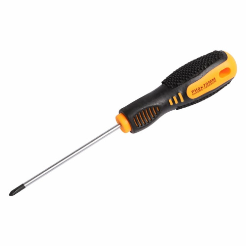 Отвертка крестовая PH0х75мм, двухкомпонентная рукоятка REXANT