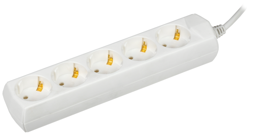 Удлинитель У05 5 мест с заземлением 1,5м 3х1мм2 10А/250В GENERICA