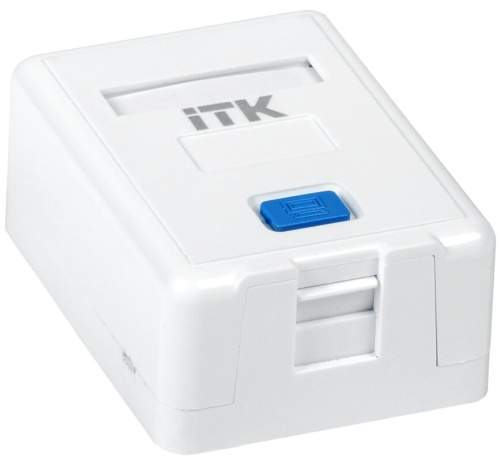 Корпус настенной розетки для установки одного модуля Keystone Jack белый ITK