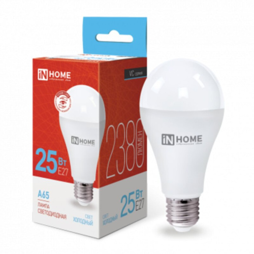 Лампа светодиодная LED-A65-VC 25Вт 230В Е27 6500К 2380Лм IN HOME