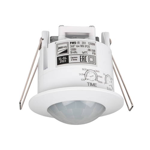 Датчик движения PMS-IR 201 1200Вт 360°  6м WH IP20 Jazzway