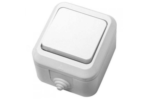 Выключатель 1 ОП п/герм Makel белый