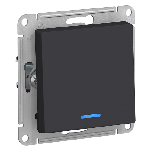 Выключатель 1-кл с подсветкой, сх.1а, 10АХ, механизм, КАРБОН