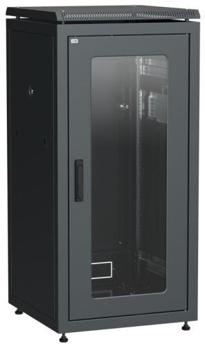 LINEA N Шкаф сетевой 19" 24U 600х800мм стеклянная передняя дверь черный ITK