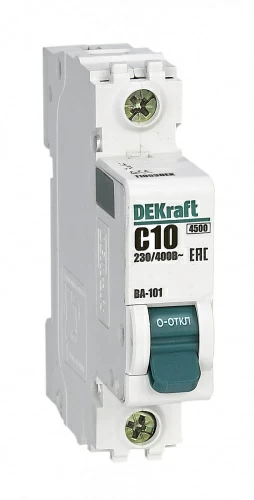 DEKraft ВА-101 Автоматический выключатель 1Р 10А (C) 4,5кА