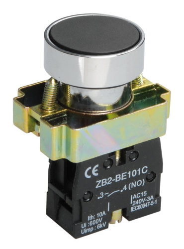 Кнопка управления LAY5-BA21 без подсветки черная 1NO IEK