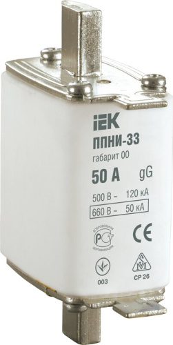 Плавкая вставка предохранителя ППНИ-33 габарит 00 80А IEK
