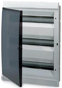 Бокс встраеваемый белый 54мод. c дымчатой дв. IP40 (с клеммным блоком) ABB Unibox